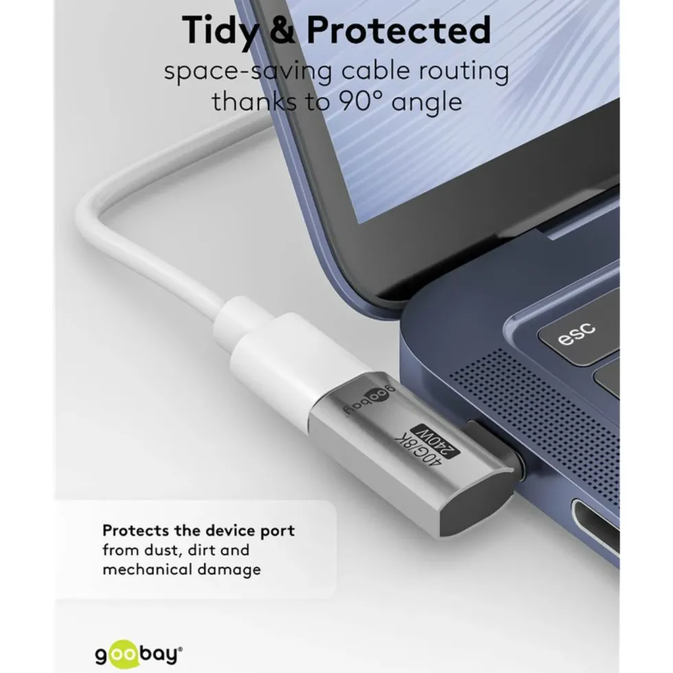 USB-C-adapter med 90° horisontell vinkel – USB4
