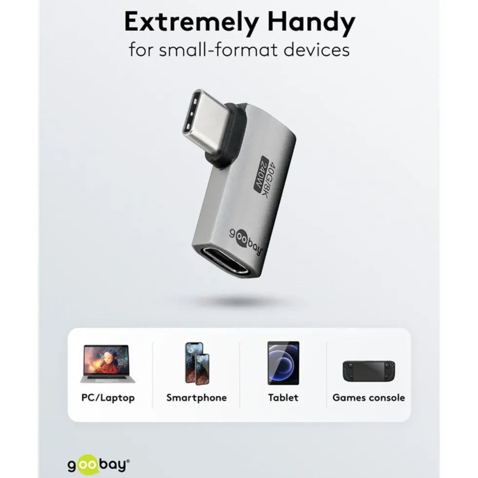 USB-C-adapter med 90° horisontell vinkel – USB4