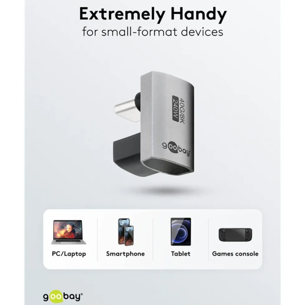 USB-C-adapter 180° U-formad med USB4-stöd