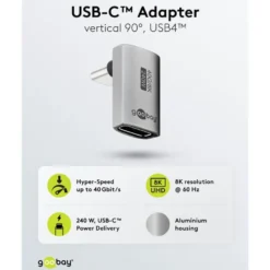 USB-C-adapter 90° vinklad med USB4-stöd