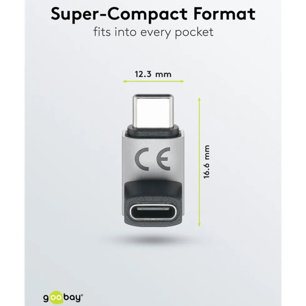 USB-C-vinkeladapter 90° med USB4-stöd