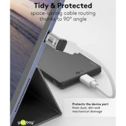 USB-C-vinkeladapter 90° med USB4-stöd