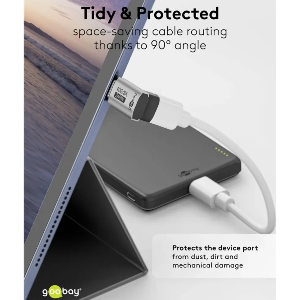 USB-C-vinkeladapter 90° med USB4-stöd