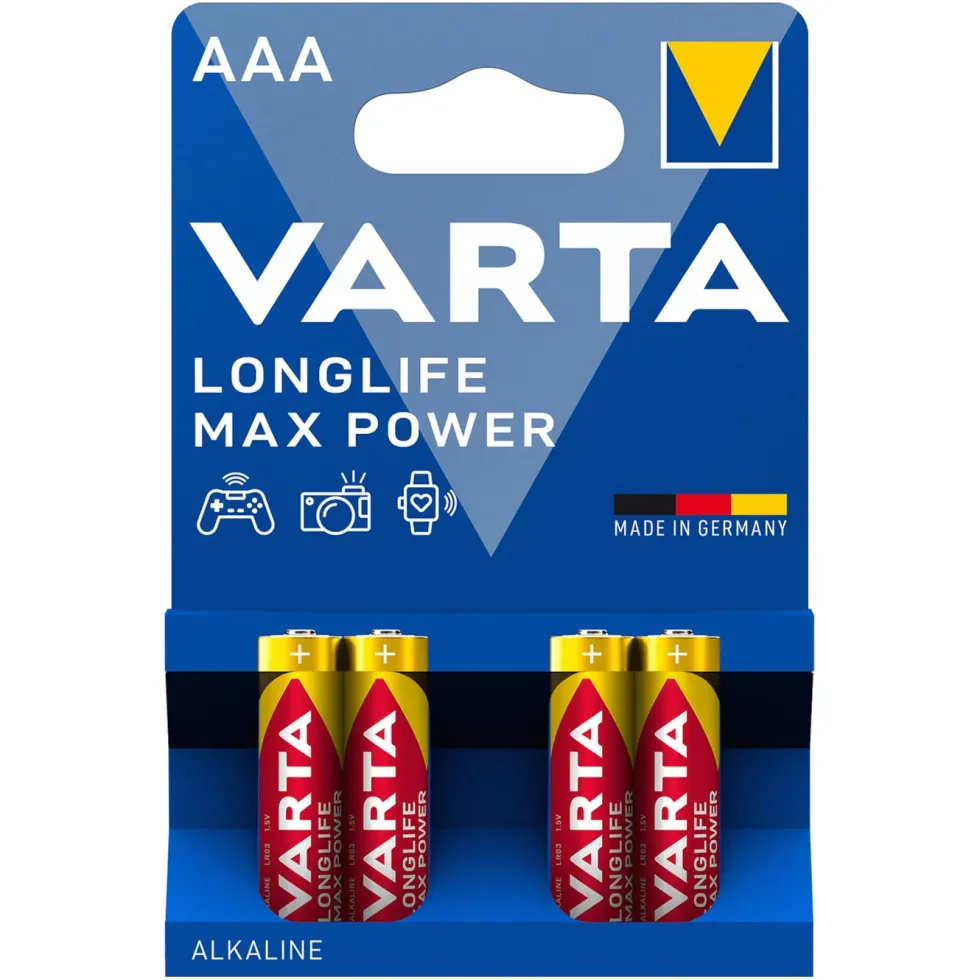 Varta Longlife Max Power AAA-batterier 4-pack