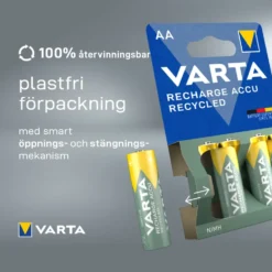 Varta Recharge Recycled AAA-batterier 800 mAh 4-pack
