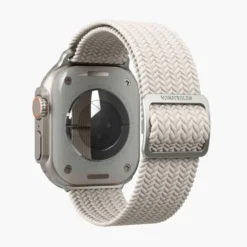 Vonmählen Woven Loop flätat armband till Apple Watch 40/41/42 mm Cream