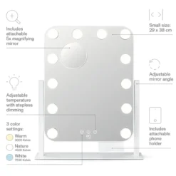 Wilfa Shine sminkspegel med LED-belysning