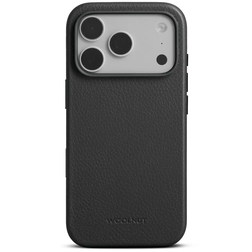 WOOLNUT Läderfodral för iPhone 17 Pro Svart