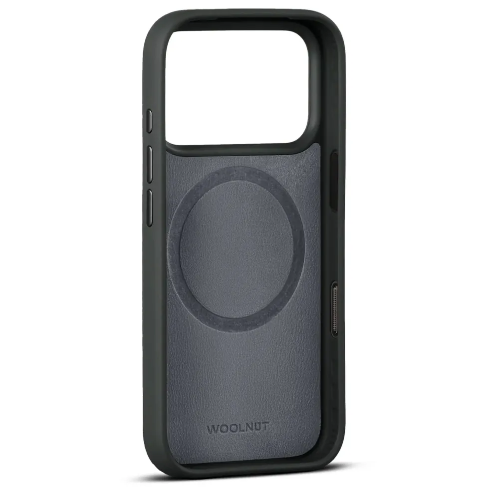 WOOLNUT Läderfodral för iPhone 17 Pro Svart