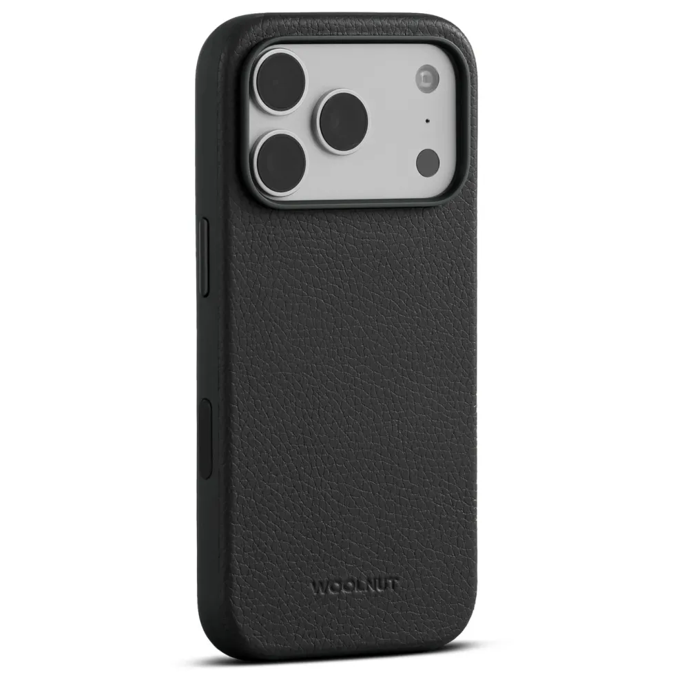 WOOLNUT Läderfodral för iPhone 17 Pro Svart