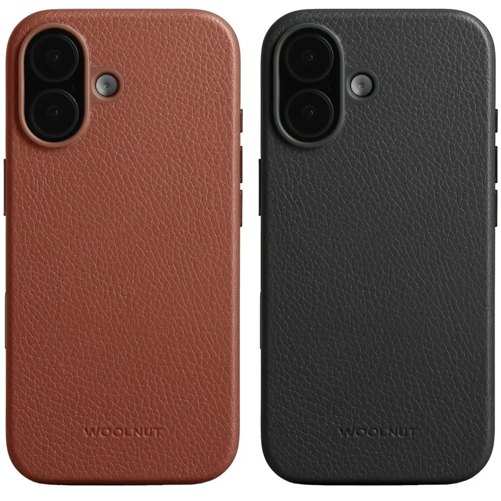 WOOLNUT Läderfodral för iPhone 17 Svart