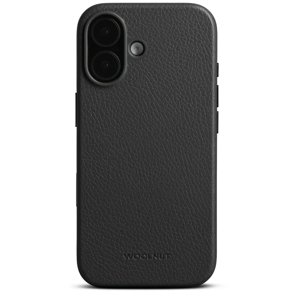 WOOLNUT Läderfodral för iPhone 17 Svart
