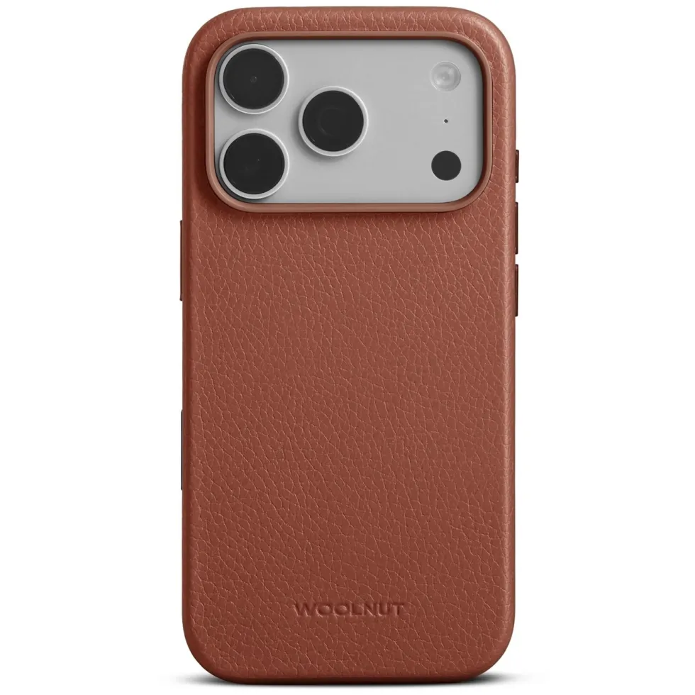 WOOLNUT Läderfodral för iPhone 17 Pro Cognac