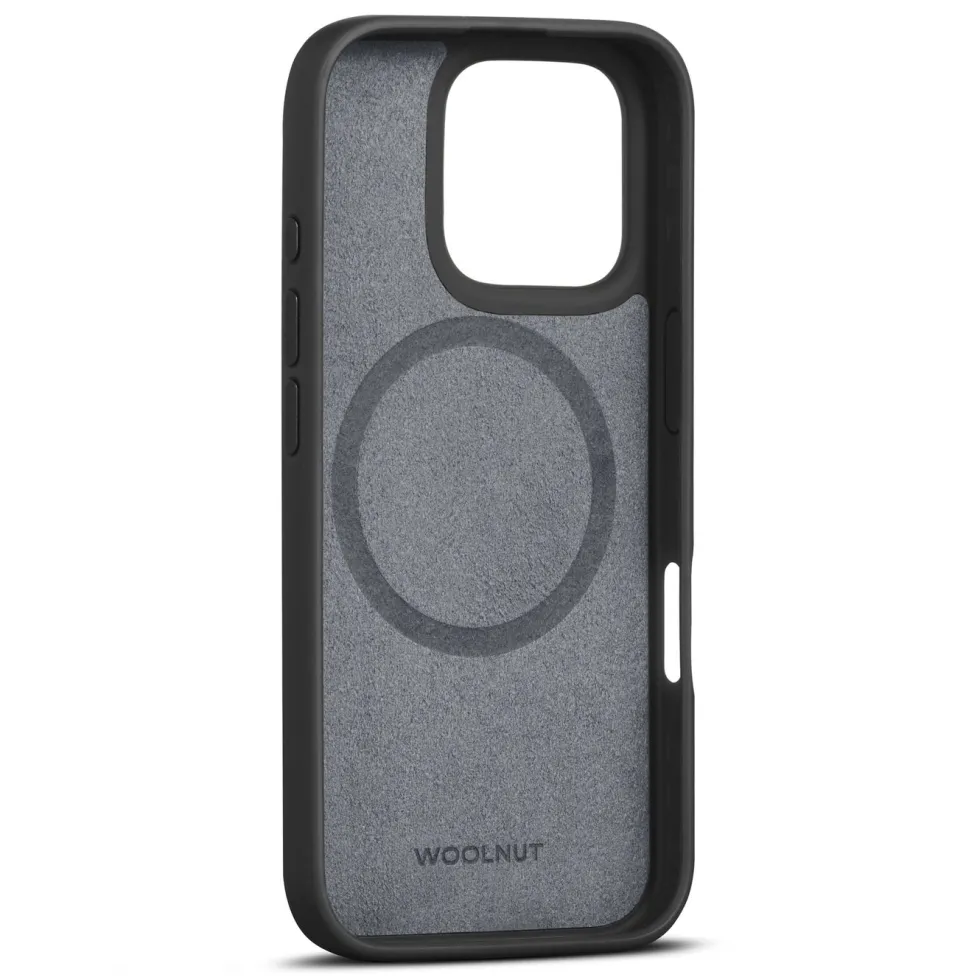 WOOLNUT Läderfodral för iPhone 16 Pro Svart