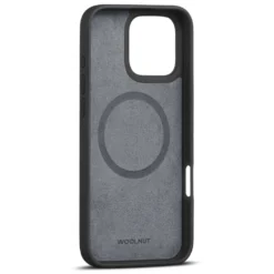 WOOLNUT Läderfodral för iPhone 16 Pro Max Svart