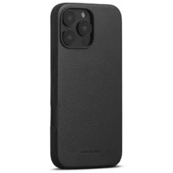 WOOLNUT Läderfodral för iPhone 16 Pro Max Svart