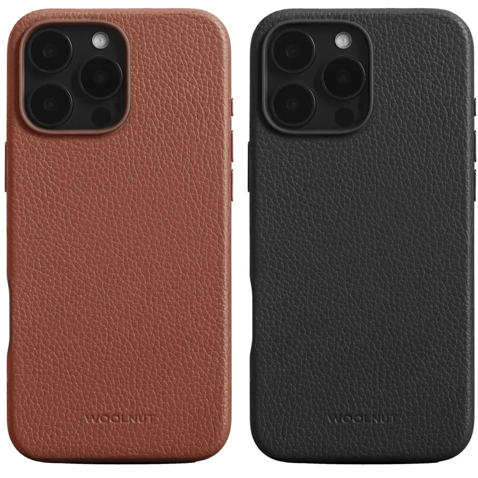 WOOLNUT Läderfodral för iPhone 16 Pro Max Svart