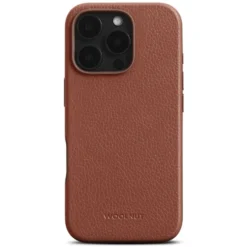 WOOLNUT Läderfodral för iPhone 16 Pro Cognac
