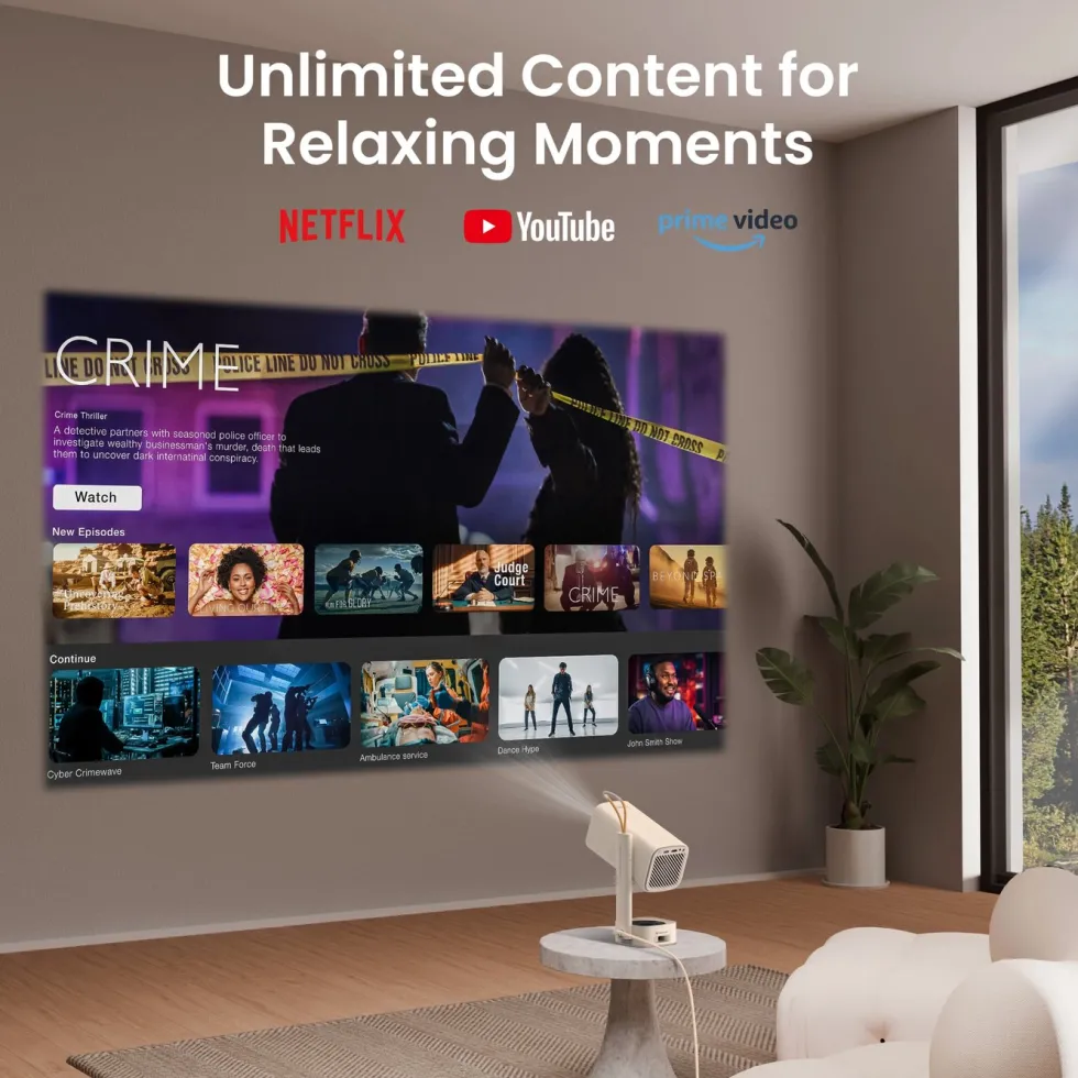Yaber T1 Pro bärbar Full HD-projektor med inbyggda streamingtjänster